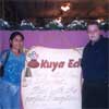 Vangie and Me in front of the Kuya Ed Sign, at well, Kuya Ed