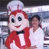 Vangie with her friend the Jolibee!